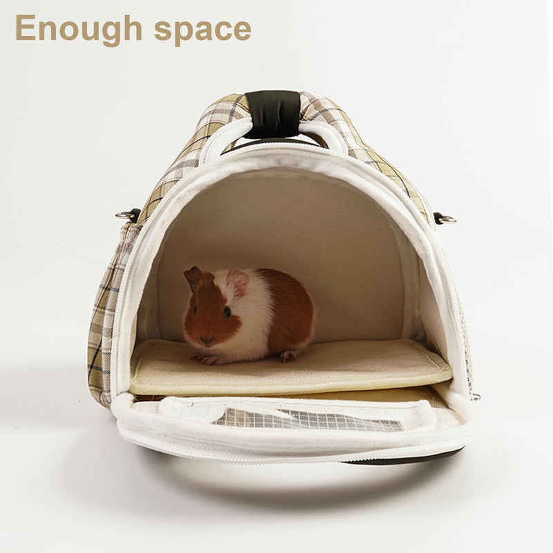 ABLAZEZAI Guinea Pig Carrier, Small Animal Travel Bag, Breathable Outdoor Portable Pouch for Chinchilla Hamster Bird Bunny Hedgehog Sugar Glider Gerbil Snake (Black) Black - PawsPlanet Australia