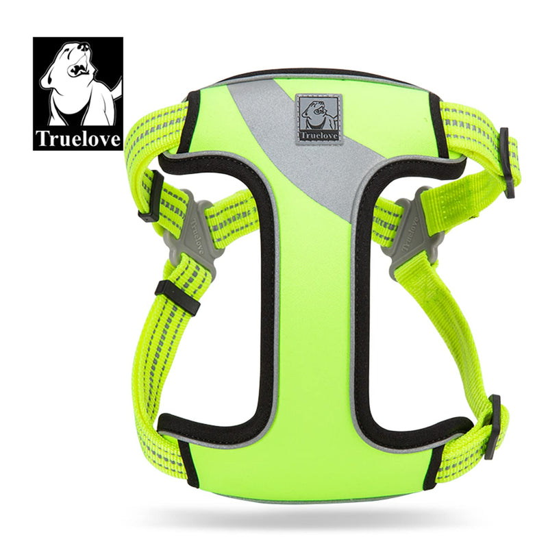 TRUE LOVE Dog Harness TLH5991 Anti Pull Safety Vest Step-in Style Harness for More Comfort and Less Tug Reflective Pet Harness by Truelove S Neon Yellow - PawsPlanet Australia