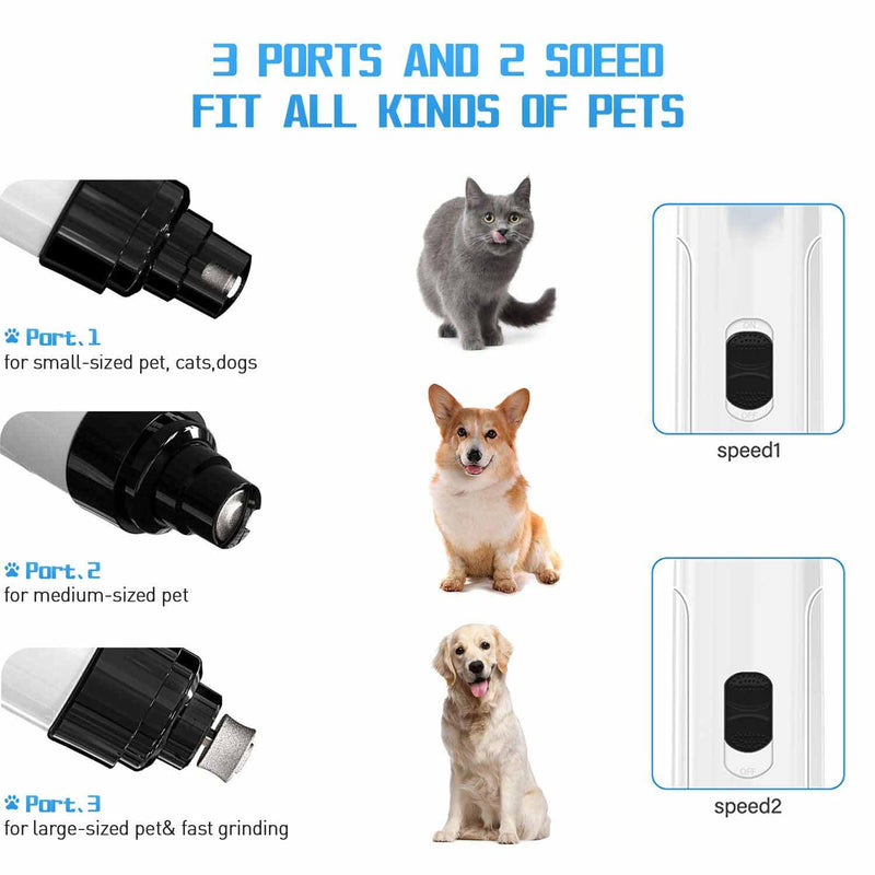 2025 New Electric Dog Nail Trimmers for Dog Nail Grinding, USB Rechargeable Pet Nail Clippers, Toenail Drill for Dogs, Puppy Nail File, Pet Paws Grooming Smoothing (1PC) 1PC