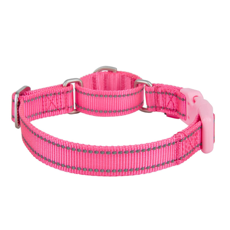 Reflective Martingale Collar for Dogs with Quick Snap Buckle Anti-Pull Nylon Safe Slip Collars for Easy Walking,Hot Pink,Small Small (Pack of 1) Hot Pink - PawsPlanet Australia