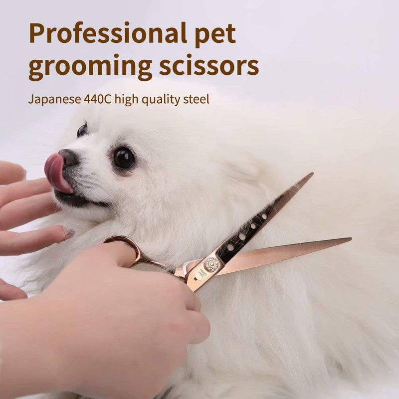 Fenice Peak Dog Grooming Scissors Pet Cutting Scissors Professional Dog Scissors for Grooming Shears for Dogs and Cats 440C Japanese Stainless Steel Dog Trimming Shear Edge Scissors(7'') 7'' - PawsPlanet Australia