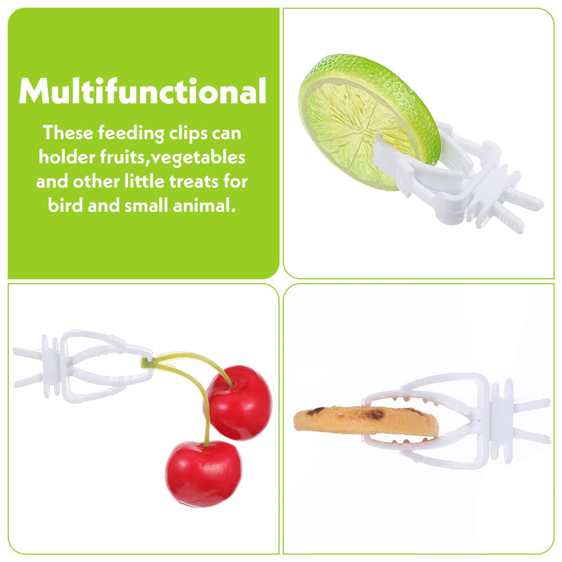 10 Pcs Bird Cage Food Holder, Millet Holder for Bird Cage, Parrot Fruit Vegetable Clips Plastic Birds Cages Feeder Clip for Budgie Parakeet Cockatoo Macaw Cockatiel Conure Budgie Treats Cages - PawsPlanet Australia