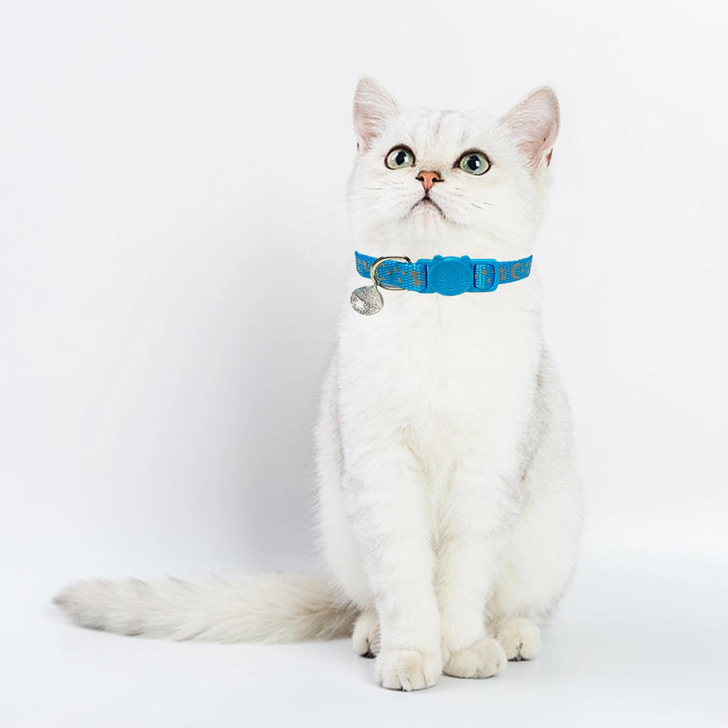 5PCS Reflective Cat Collars Breakaway with Bell，Moon Reflections Cat Collar with Bells ，Girl Boy Pet Kitten Collar，Pet Supplies Stuff，Accessories，Adjustable 7.87-13 Inch，Made of Durable Nylon Fabric - PawsPlanet Australia