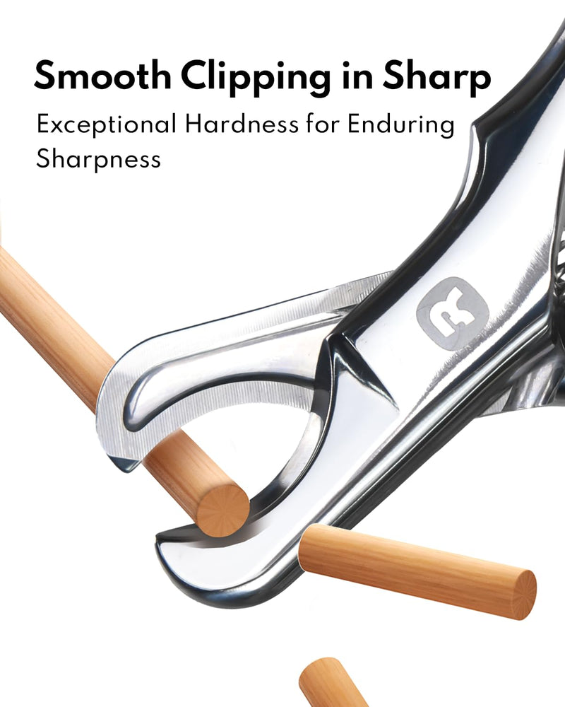 Homerunpet Dog Nail Clippers Martensite Steel, Safe & Solid Professional Dog Claw Clippers for Large Dog with Razir Sharp Blade, Non-Slip Handles, Easy for Claw Care at Home Silver