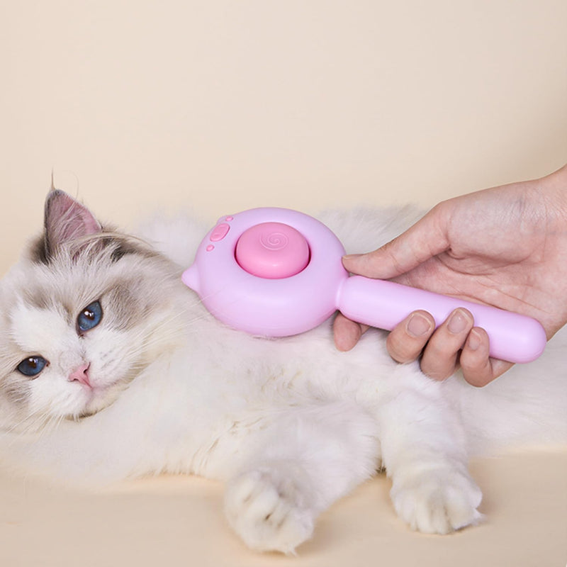 Cat Brush Dog brushes with Release Button for Shedding Grooming, fit for Long or Medium Haired Cats, Lightweight Skin Friendly Pet Brush Hair Removal Comb Brushes for Kitten Pink