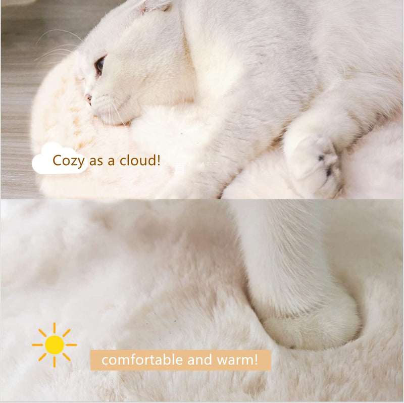 SHENGOCASE 2-Pack 12"x15.7" Rectangular Faux Rabbit Fur Cat Tree Tower Replacement Cushion Pad for Window Perch, Dog Carrier Bed House Cage 11.8“ x 15.7" Cream - PawsPlanet Australia