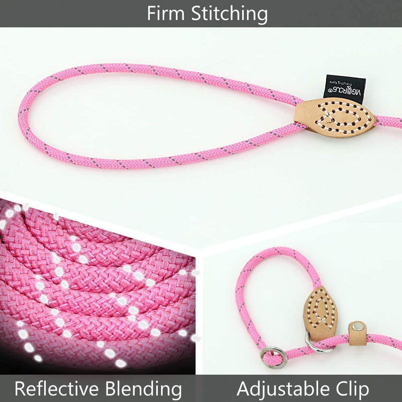 Puppy Pet Cat Dog Leash Collar Basic Accessories Reflective Retractable Dog Rope Pet Traction Belt 5FT(Medium 0.39IN, 24-66LB, Pink) Medium - PawsPlanet Australia
