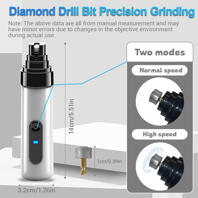 Silent Groom Pro Dog Nails, 2026 New Electric Dogs Nail Grinders, Pet Claw Grinder for Small Medium Large Dog Cat with 3 Replacement Grinding Heads