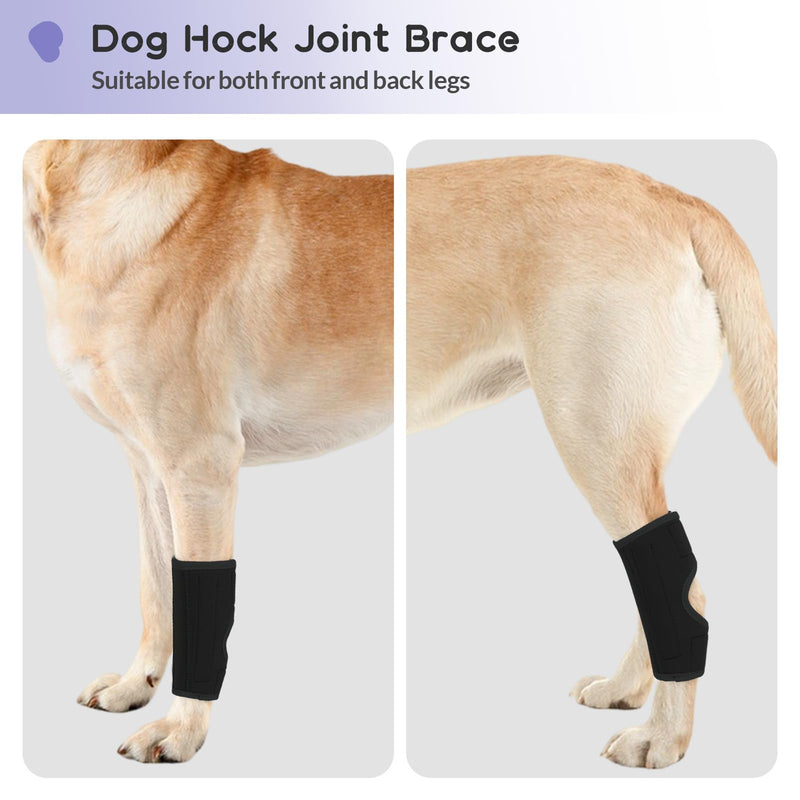 PUMYPOREITY 1Pcs Dog Front Leg Brace, Leg Splint Provides Joint Support and Against, Lick Leg Wrap Protector Hock Splint for Fractures, Wound Injury and Sprain Healing(Black, S) 1Pcs-Black