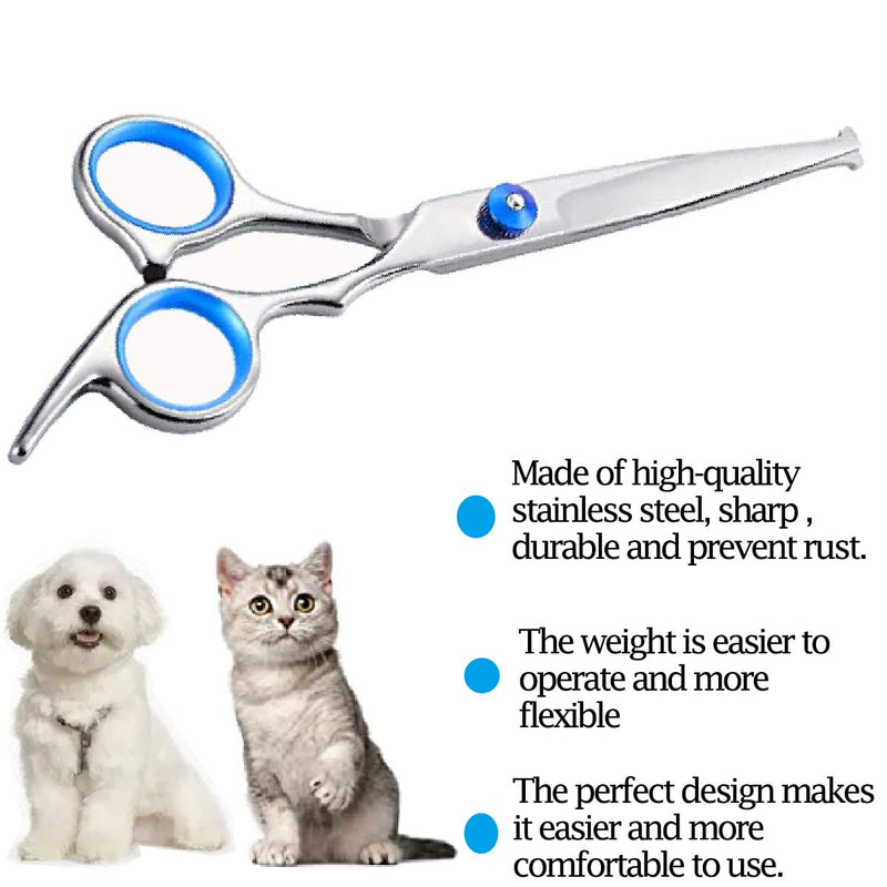 Dog Grooming Scissors,Pet Hair Scissors with Safety Round Tips Heavy Duty Titanium Stainless Steel Professional Dogs Cats Pets Grooming Shears Direct shear - PawsPlanet Australia