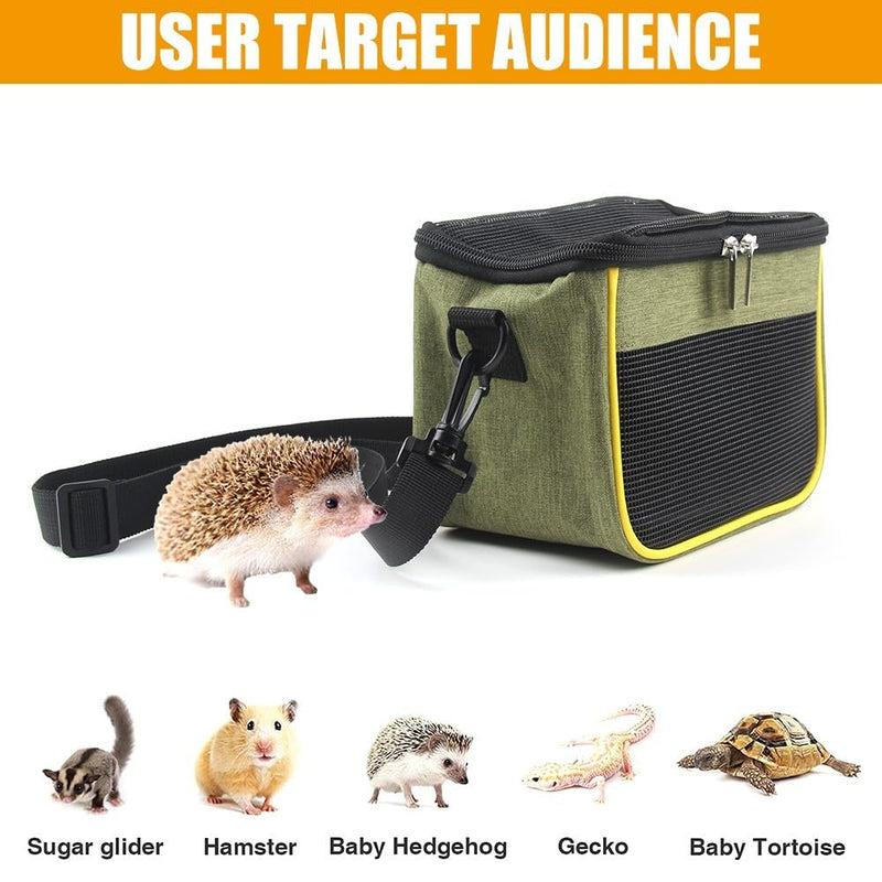 Small Animal Carrier,Double Zippers Pets Travel Bag Breathable Hamster Carrier with Removable Liner for Small Animal Medium - PawsPlanet Australia