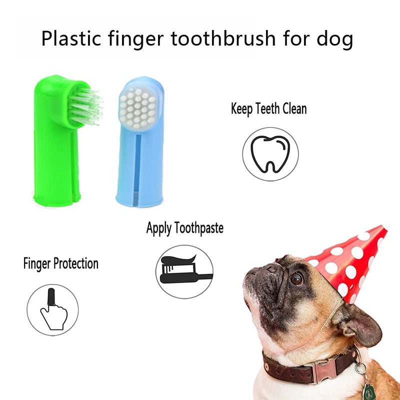 Dog Toothbrush Set, Pet Toothbrush Set, 11 Pieces, Silicone Finger Toothbrush, Long Handle, Double Headed Toothbrush, Metal Tool Included, Professional Teeth Cleaning Kit for Pets 1 stück (11er Pack)