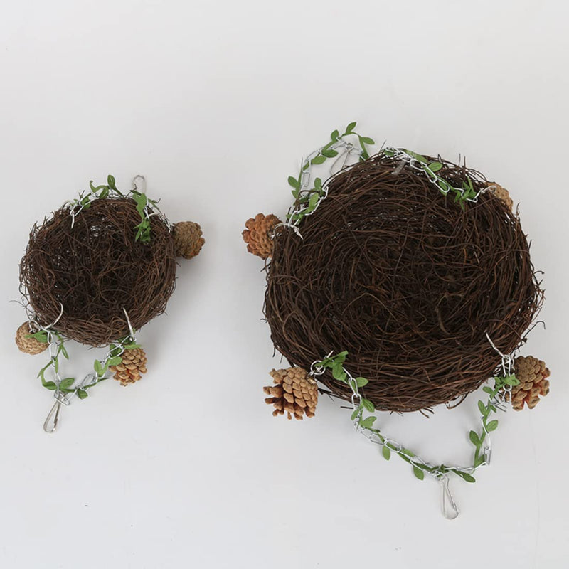 Natural Rattan Nest Small Medium Large Bird Swing for Parrot Parakeet Cockatiel Conure Cockatoo Macaw Amazon African Grey Lovebird Finch Canary Budgie Cage Perch Toy (Small) - PawsPlanet Australia