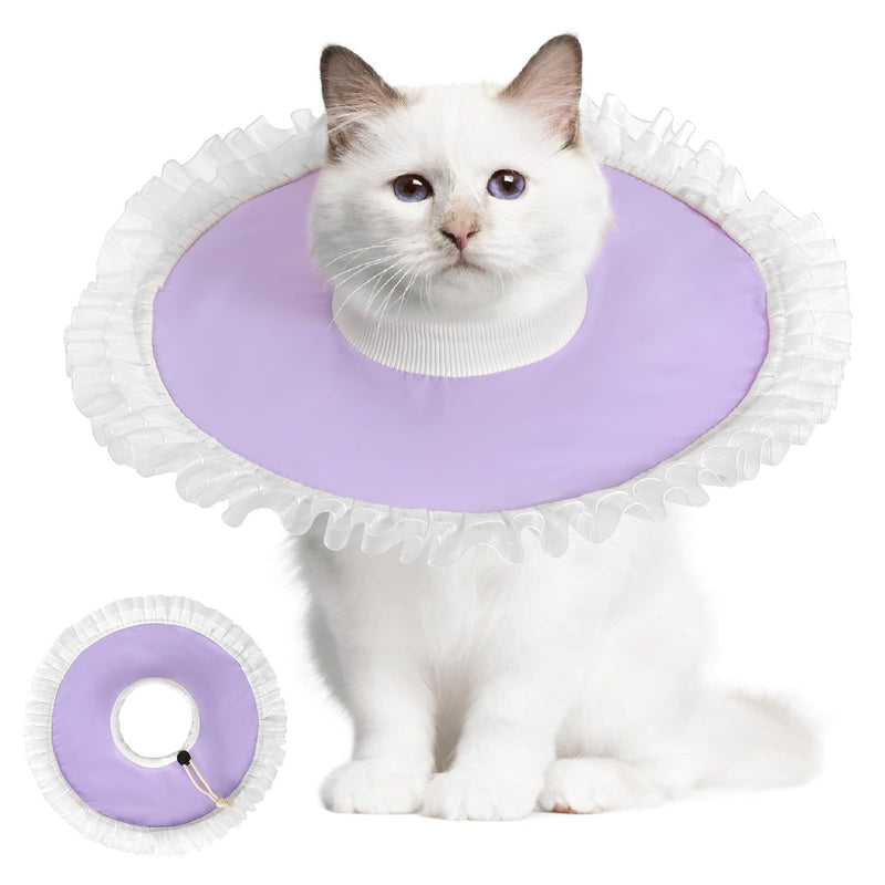 Waterproof Cat Recovery Collar, Adjustable Pet Cone Collar, Protective Soft Cat Collar to Stop Licking Wounds, Lightweight Kitten Cones After Surgery, E Collar for Cat Small Dog, M Size Medium