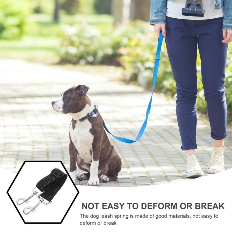 2pcs Dog Collar Connector Safety Straps Coupler Car Dog Back up Hook Lead Pet Traffic Backup Puppy Extender Seat Leash Short Adjustable Groom Vest Harness Black Nylon - PawsPlanet Australia