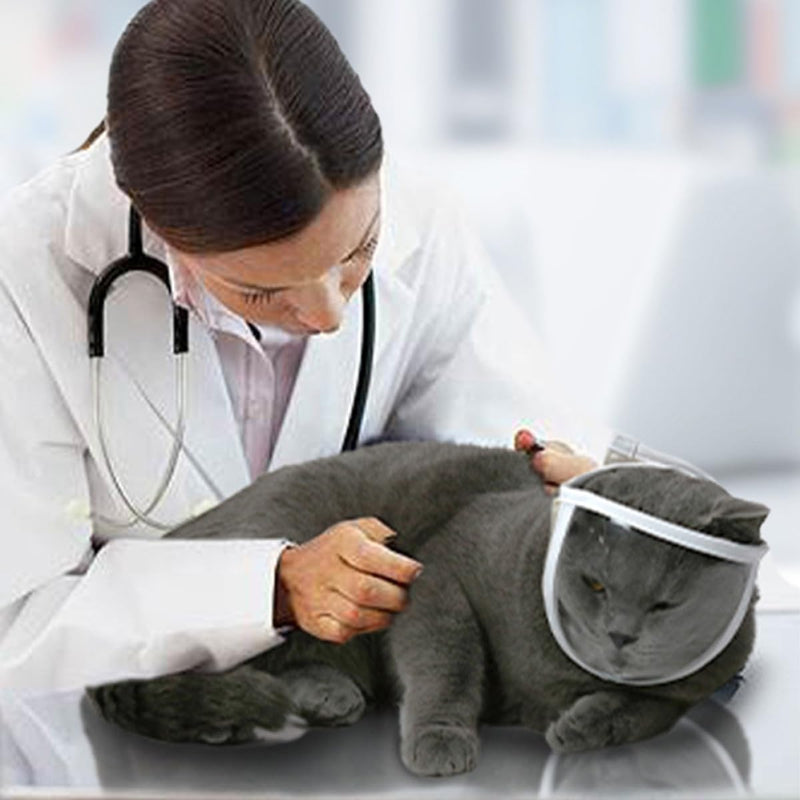 TEHAUX Breathable polyester cat muzzle with anti-bite function for cat grooming and beauty treatments. Suitable for cats and kittens.