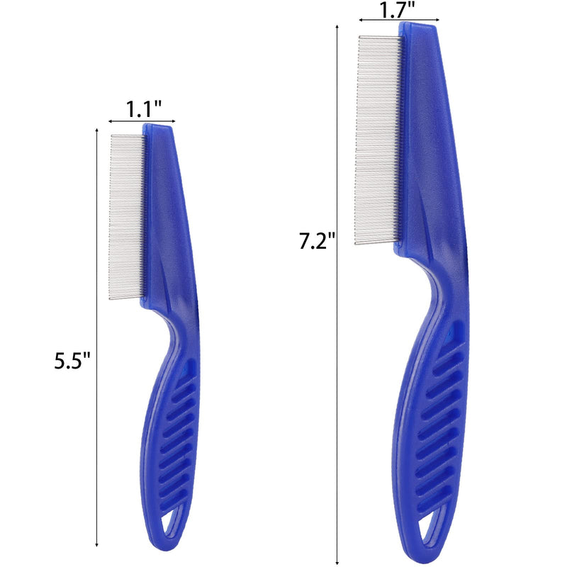 4 Pcs Flea Combs, Pet Lice Tick Comb with Stainless Steel Round Teeth for Detangling Dematting Dogs Cats Tear Stain, Dandruff Remover 4-Pack - PawsPlanet Australia
