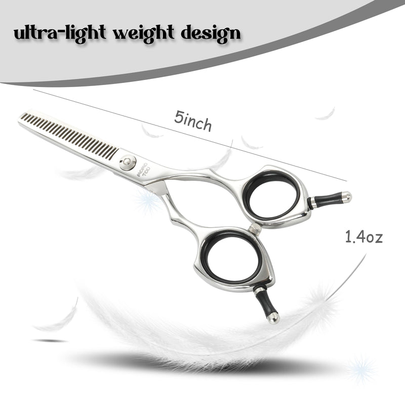 Dog Grooming Scissors 5 inch Small Thinning Scissors Super Light Professional 440C Stainless Steel Pet Shears for Trimming Face and Paws Nose Ear Easy Use. - PawsPlanet Australia