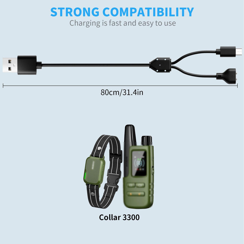 MEROM for Jugbow Dog Shock Collar Charger Replacement, Power Cable Compatible with Jugbow Dog Training Collar, 2-in-1 Magnetic Charging and USB Type C Cable (Cable) - PawsPlanet Australia