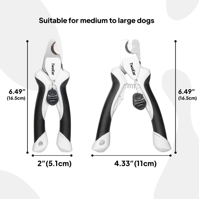 TwoEar Dog Nail Clippers with Light, Dog Nail Trimmers with Quick Sensor & Safety Guard, Razor Sharp Blade, LED Pet Nail Clippers/Dog Toenail Clippers for Medium Large Dogs, Black - PawsPlanet Australia