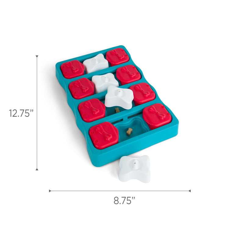 Outward Hound Nina Ottosson Dog Brick Dog Puzzle Interactive Treat Puzzle Dog Enrichment Dog Toy, Level 2 Intermediate, Blue Dog Brick (Red, White, Blue) - PawsPlanet Australia