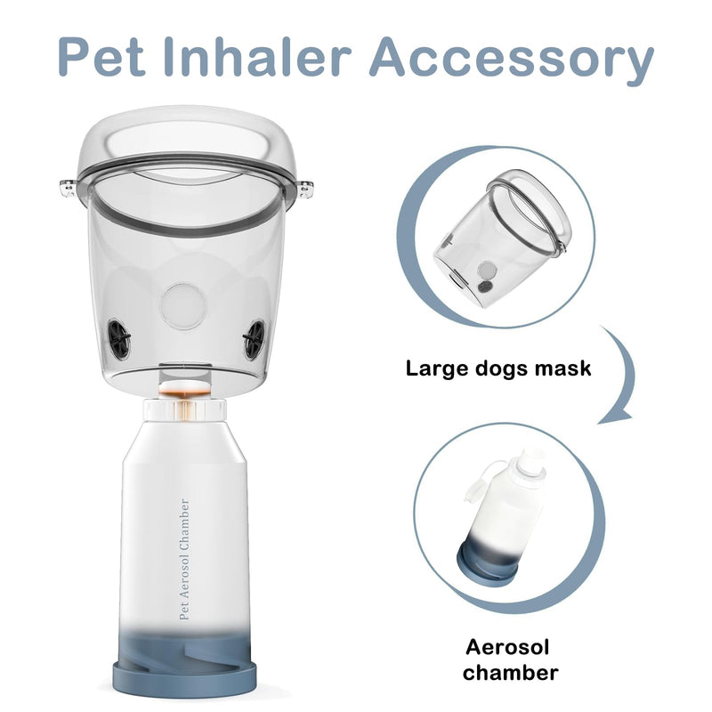 Inhaler Spacer for Large Dogs, pet aerosol Chamber with Silicone Dog mask for Large Dogs, for First aid at Home or Outdoors L - PawsPlanet Australia