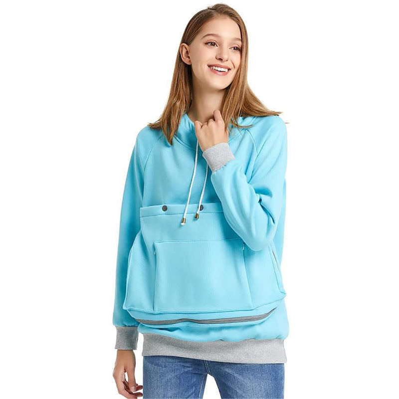 LINYUCHEN Cat Dog Carrier Hoodies – Puppy Kitten Carrying Sweatshirt Large Pet Pocket Pullover Top – Unisex Kangaroo Hoodies X-Large Blue - PawsPlanet Australia