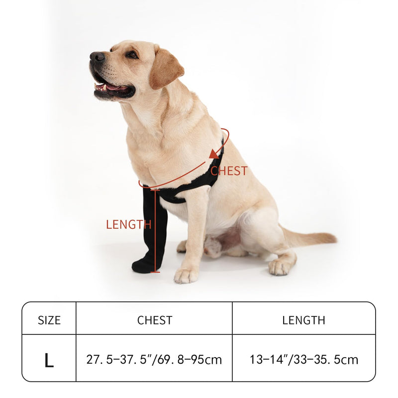 Dog Recovery Socks - Waterproof Paw Protectors with Non-Slip Sole | Post-Surgery Boots for Wound Protection | Anti-Licking Sleeves for Dogs (Black, L_Left) Black - PawsPlanet Australia