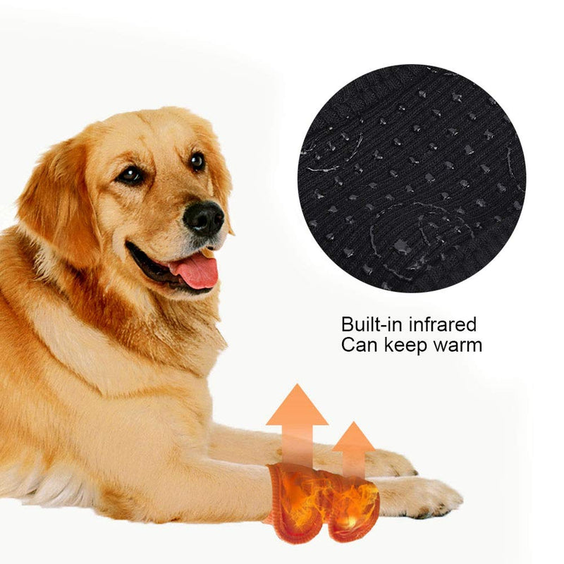 Zerodis Pack of 2 Pet Legs Brace Recovery Strap Bracket Elbow Protection Leg Warmers Knee Pads Surgery Wound Gaiters Protection Post-Operative Arthritis Leggings for Dogs Cats Pets (L-Black)