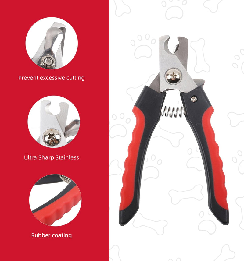 QMWG 12 X 4 CM Dog Nail Clippers for Small Dogs, Ultra Sharp Stainless Cat Nail Clippers with Guard for Large to Medium Dogs, Cats, Rabbits and Guinea Pigs, Free Nail File - PawsPlanet Australia