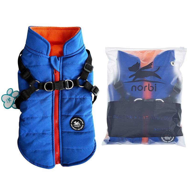 Norbi Dog Coat, Dog Winter Coat with Harness Built in, Dog Jacket Adjustable Warm Dog Coats for Small Medium Large Dogs Dog Cold Weather Coats XXL Blue - PawsPlanet Australia