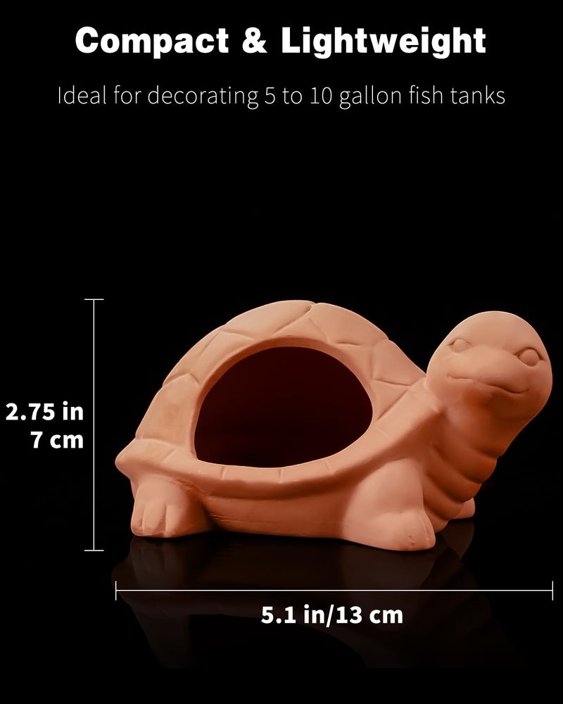 Uniclife Aquarium Turtle Ornament Fish Tank Decoration Ceramic Turtle Animal Hut for Fish Tank Landscape Aquarium Hideout Hideaway Spawning Cave Decor for Shrimp Betta Goldfish and Reptiles - PawsPlanet Australia