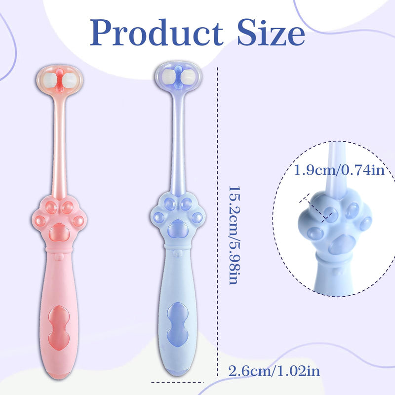 2-Pack 3 Sided Dog Toothbrush for Small & Medium Dogs | Professional Puppy Dental Care Toothbrush with Advanced Bristle Technology | Effective Plaque Remover, Easy to Use Pet Oral Health Supplies - PawsPlanet Australia