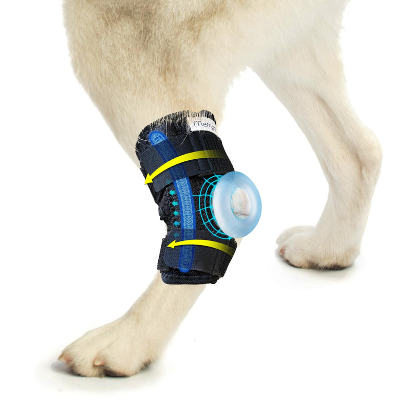 Dog Leg Brace, Sigle Rear Hock & Ankle, Canine Hind Leg Joint Compression Wrap for Torn ACL & CCL, Injury and Sprain Protection, Wound Care and Loss of Stability, Left Leg, Size: M (1 Pack) M(Left Leg, 1 Pack) black