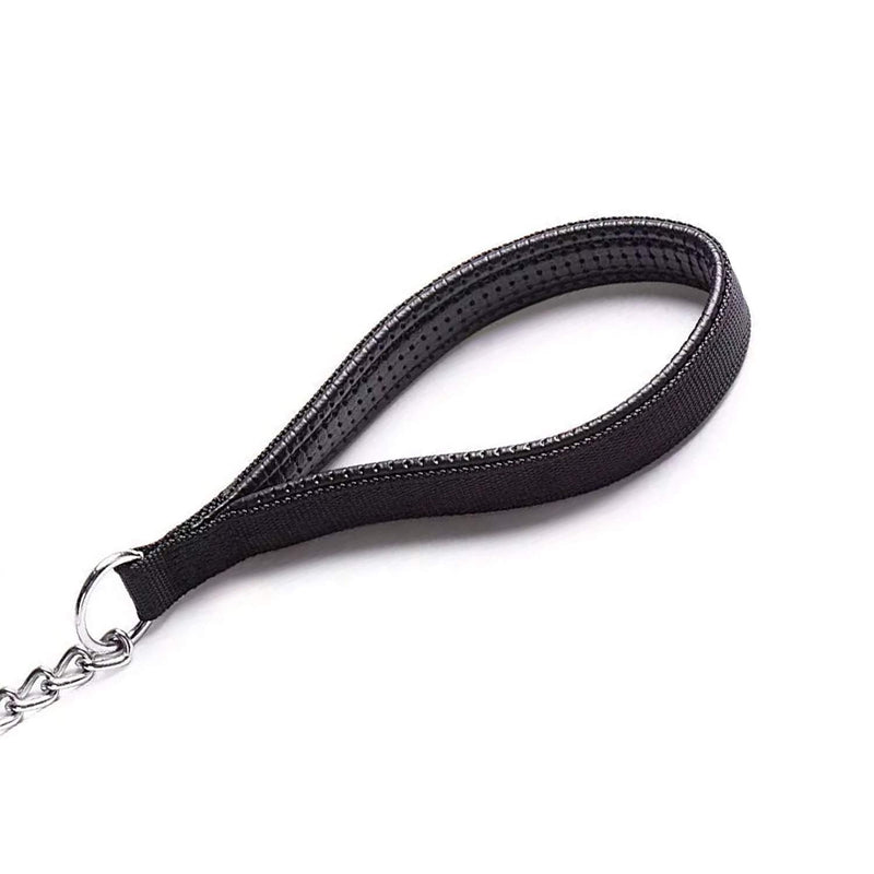 Petiry Metal Chain Leash Chew Proof Dog Leash with Soft Padded Handle Small* 4 Feet Black