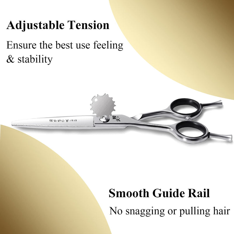 6 Inch Hair Cutting Scissors Straight Grooming Scissors for Small Dogs Cat & Hairstyle Sharp Haircut Scissors for Women Men Japanese Stainless Steel with Fine Adjustment Tension Screw Straight 6" - PawsPlanet Australia