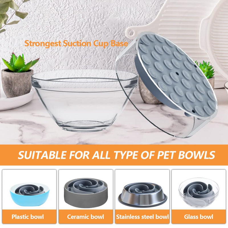 Slow Feeder Dog Bowls Insert, Animire Soft Silicone Slow Eating Dog Food Bowl for Small, Medium and Large Dogs, Compatible with Regular and Elevated Dog Bowls Grey - PawsPlanet Australia