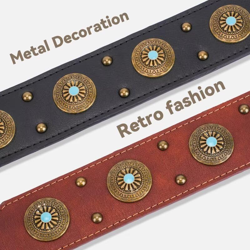 Leather Dog Collars for Small Dogs - Heavy Duty Adjustable, Durable PU Leather Collar for Small, Medium, Large, and Extra Large Dogs - Comfortable Fit with Quick-Release Metal Buckle Brown S Small (Neck: 14.0 - 19.0") - PawsPlanet Australia