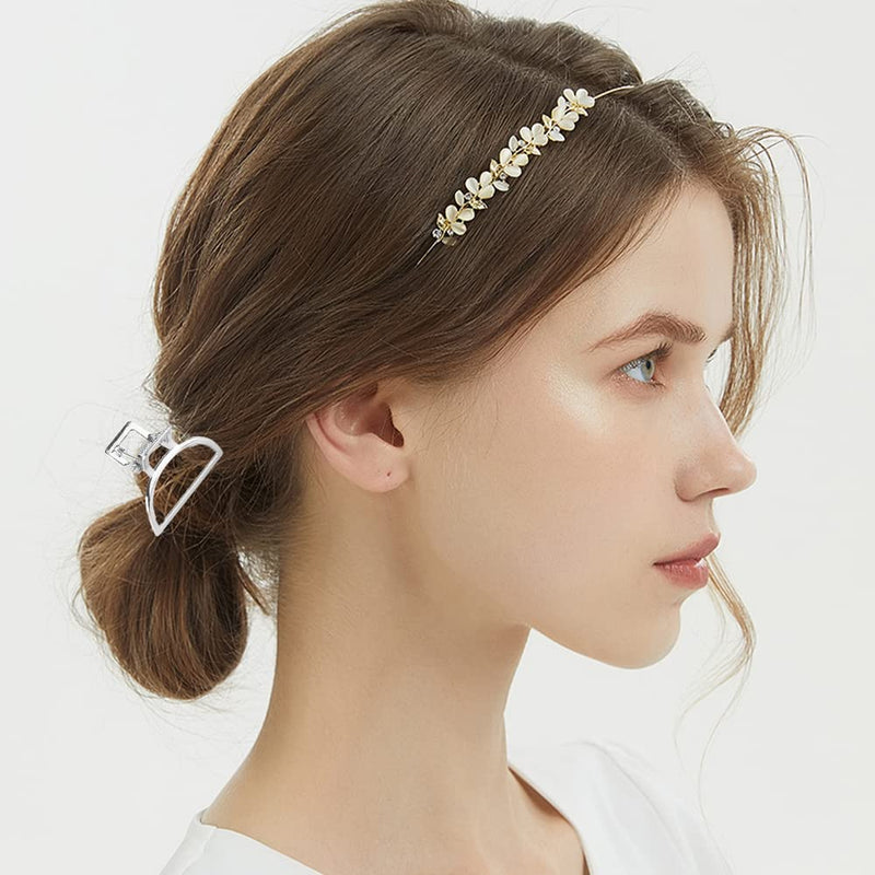 VinBee Small Hair Clips Metal Hair Claw Clips For Women Thick Hairs and Thin Hairs,Butterfly Metal HairClip Accessories-6 PACK (Silver + Gold + Rose Gold) Small square hair clips - PawsPlanet Australia
