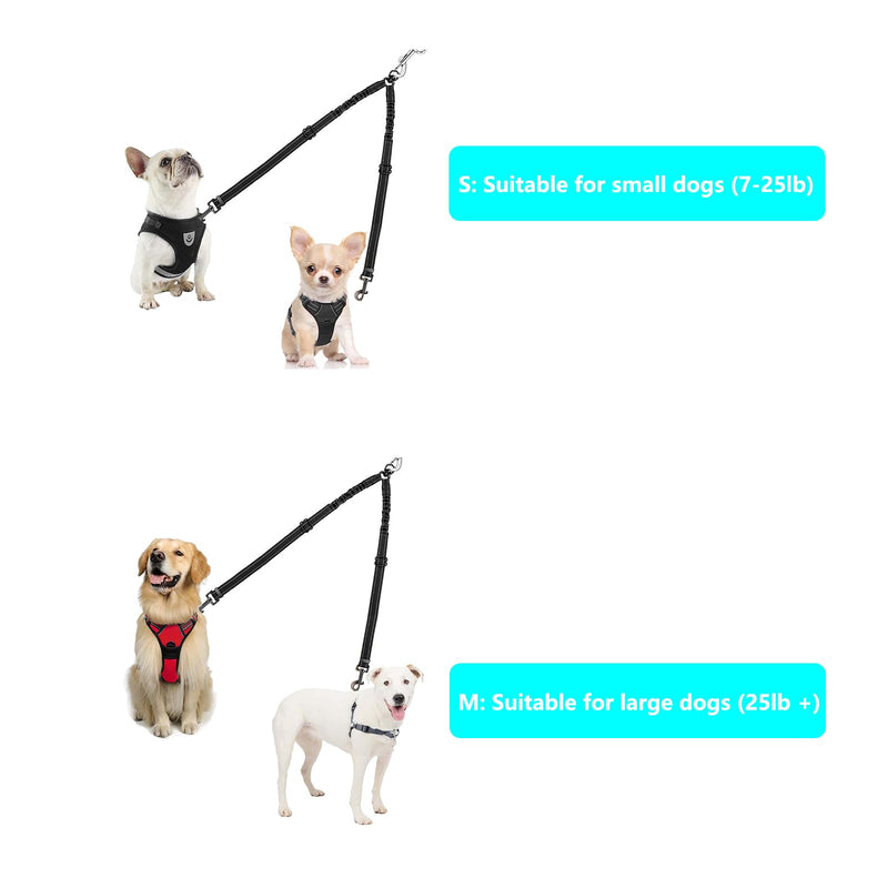 Dual Dog Leash for 2 Dogs, LRHINETAR Double Dog Leash with 360 Swivel No Tangle Walking S（7-25lb） - PawsPlanet Australia