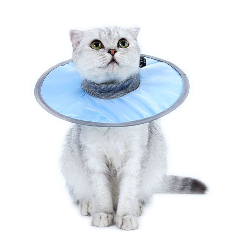 Waterproof Cat Recovery Collar, Adjustable Pet Cone Collar, Protective Cat Neck Cones to Stop Licking Wounds, Lightweight Kitten Cones After Surgery, Elizabethan E Collar for Cats, Small Dog, Puppy Medium blue