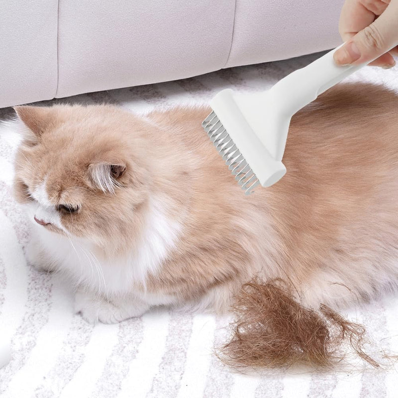 Cat Brush, Pet Hair Removal Tool, Lightweight Deshedding Dog Brush,Cat Brushes for Indoor Cats,Dematting Comb for Dogs Cats,Remove Loose Hair,Pet Grooming Undercoat Rake(White) White - PawsPlanet Australia