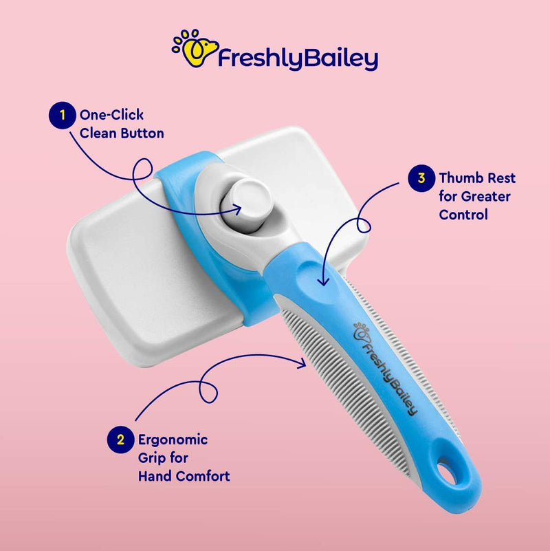 Self Cleaning Slicker Brush and Dual Length Pet Comb For Cats and Dogs - PawsPlanet Australia