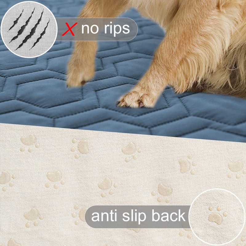 Waterproof and Non-Slip Dog Bed Cover and Pet Blanket Sofa Pet Bed Mat ，car Incontinence Mattress Protectors Furniture Couch Cover for Most Cats Dogs, Pets（52x82- Navy Blue） 52x82Inch (Pack of 1) - PawsPlanet Australia