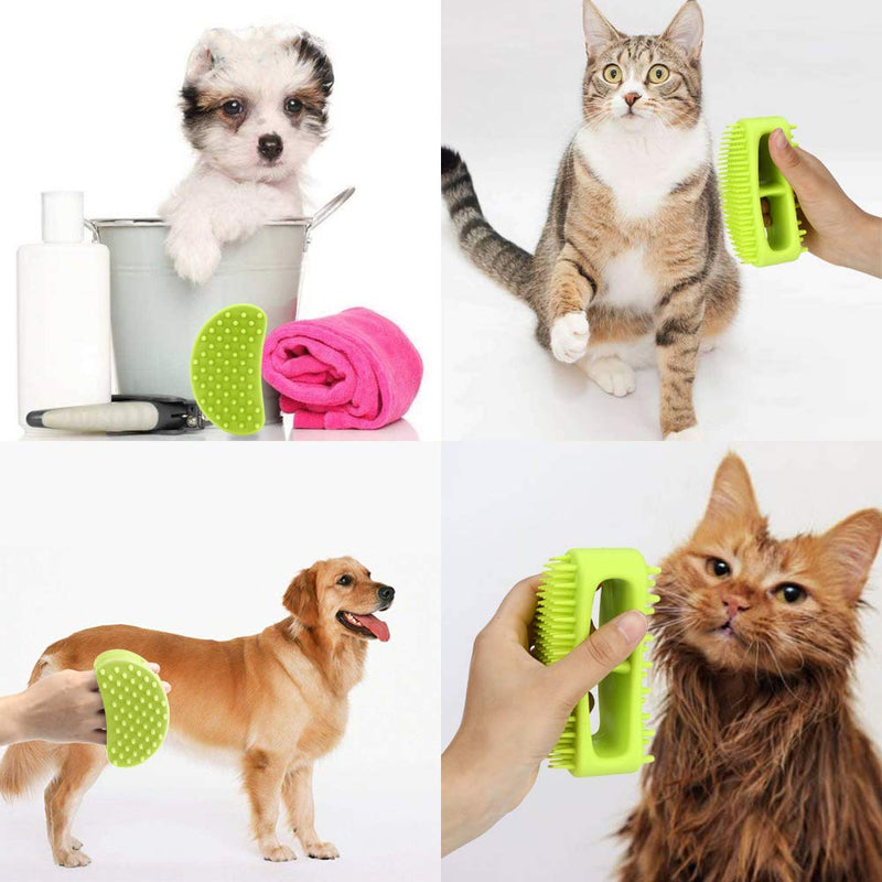 Dog Brush & Cat Brush, Soft Silicone Dog & Cat Grooming Brush, Pet Bath & Massage Brush for Cats and Dogs with Short or Long Hair, Cat Slicker Shedding Hair Brush Limegreen - PawsPlanet Australia