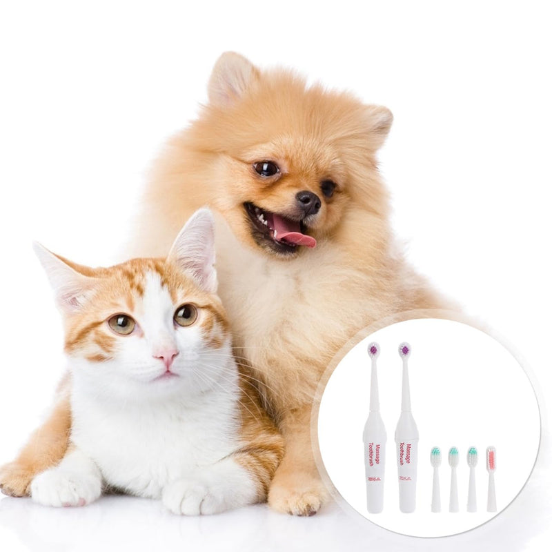 TEHAUX Professional Electric for Pets Acoustic Cleaning Brush with 2 Replacement Heads Lightweight Portable Dog and Cat for Travel and