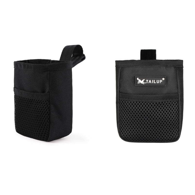 Dog Treat Training Pouch Puppy Doggie Bait Snack Reward Waist Pouch Bag with Clip and Closure Portable Dog Pet Walking Outdoor Food Treat Feeding Carrier Holder for Training Black - PawsPlanet Australia