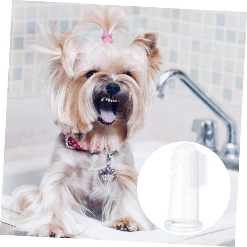 TOYANDONA 10 Sets Transparent Pet Finger Toothbrushes for Cats and Dogs Skin-Friendly Material Ergonomic Design for Gentle and Tongue Cleaning Compact and Easy to Use