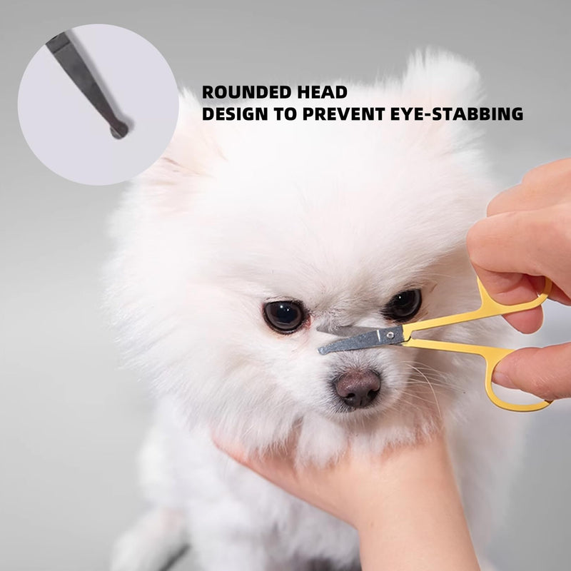 2Pcs Dog Grooming Scissors Kit,with Safety Round Tip Professional Shears&Small Comb,Doggy Hair Thinning Clippers,Lightweight Face Thinning Tools Accessories,for Cat Puppy Tear Stain Care Remover - PawsPlanet Australia
