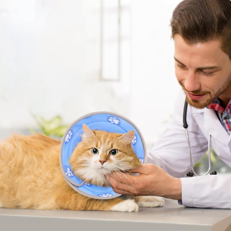 Cat Collar, Foldable Soft Protective Collar, Elizabethan Collar, Adjustable Anti-Leaking Anti Bite Cat Collar, Recovery Collar for Cats